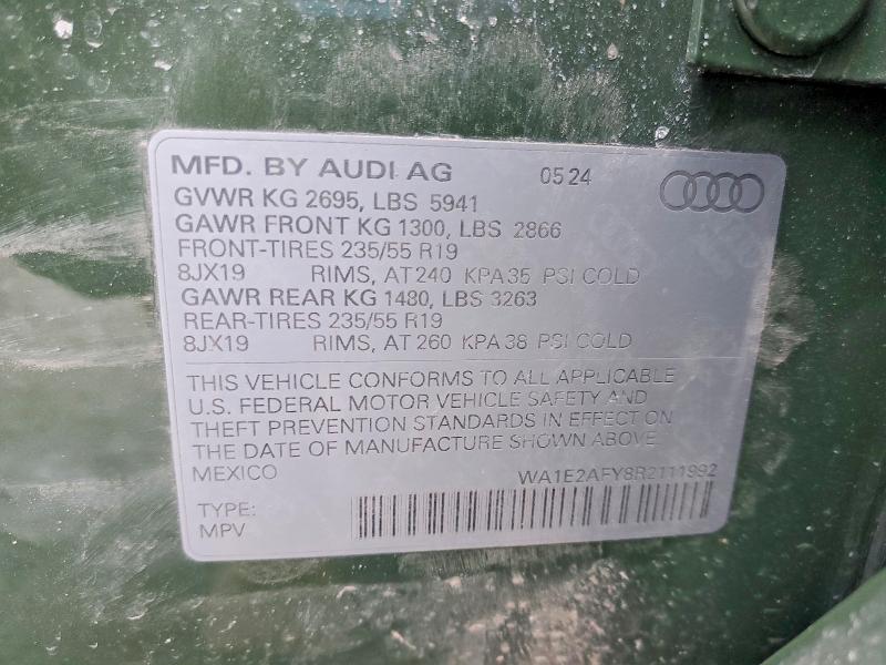 Продажа на аукционе авто 2024 Audi Q5 E, vin: WA1E2AFY8R2111992, номер лота: 78087385