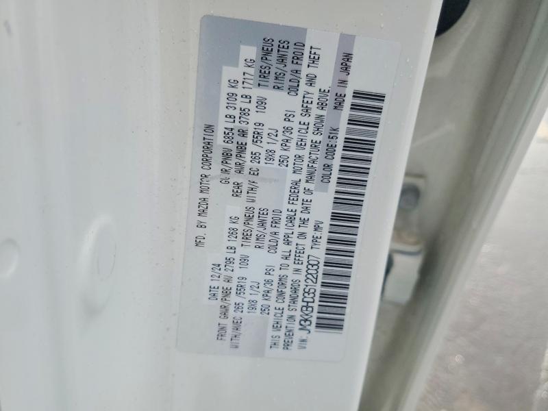 76824685 :رقم المزاد ، JM3KKBHD3S1220307 vin ، 2025 Mazda Cx-90 مزاد بيع