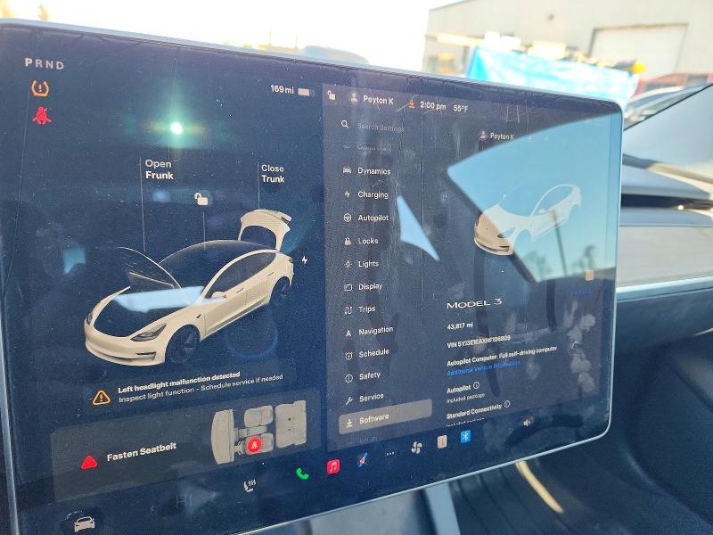 Продажа на аукционе авто 2022 Tesla Model 3, vin: 5YJ3E1EAXNF106809, номер лота: 76026695