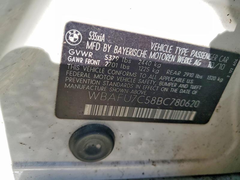 77173065 :رقم المزاد ، WBAFU7C58BC780620 vin ، 2011 Bmw 535 مزاد بيع