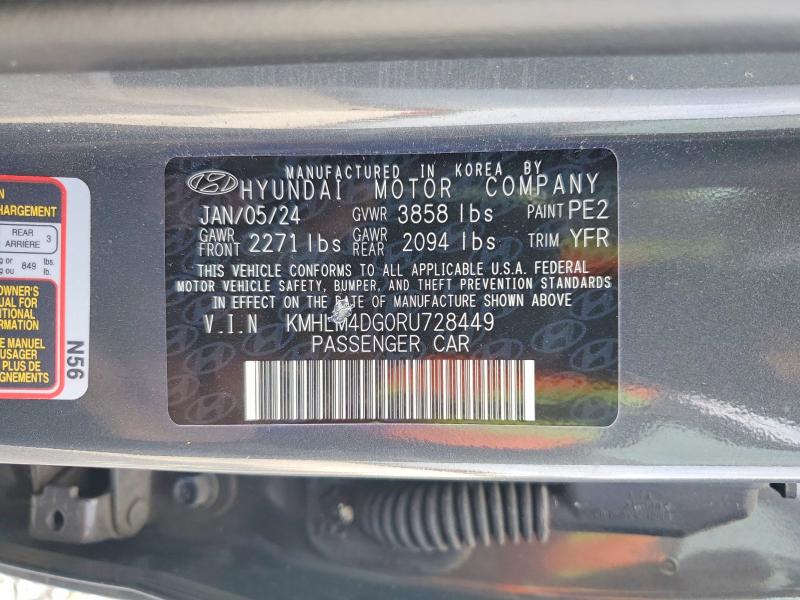 Продажа на аукционе авто 2024 Hyundai Elantra, vin: KMHLM4DG0RU728449, номер лота: 78820555