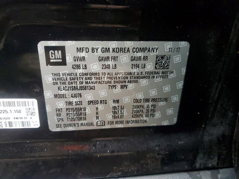 Aukcja sprzedaży 2018 Buick Encore, vin: KL4CJ1SB8JB581343, numer aukcji: 78206745