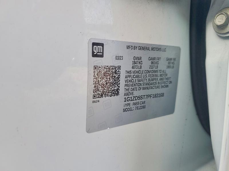 Aukcja sprzedaży 2023 Chevrolet Malibu, vin: 1G1ZD5ST7PF183168, numer aukcji: 79280995