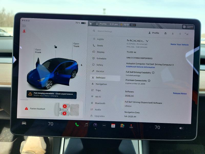 79100285 :رقم المزاد ، 5YJYGDEEXMF061003 vin ، 2021 Tesla Model Y مزاد بيع