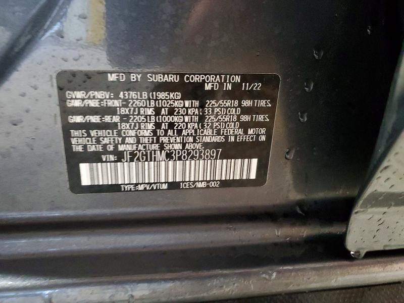 Aukcja sprzedaży 2023 Subaru Crosstrek, vin: JF2GTHMC3P8293897, numer aukcji: 78052925