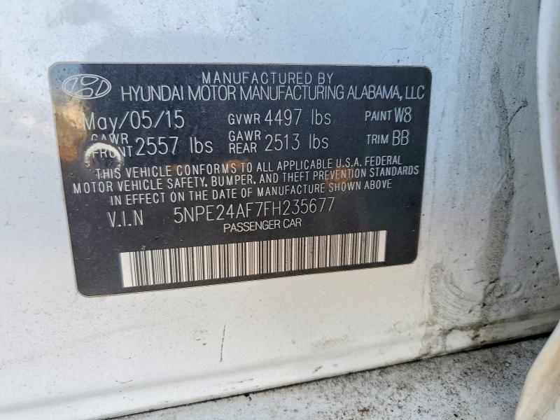 2015 Hyundai Sonata მანქანა იყიდება აუქციონზე, vin: 5NPE24AF7FH235677, აუქციონის ნომერი: 78444205