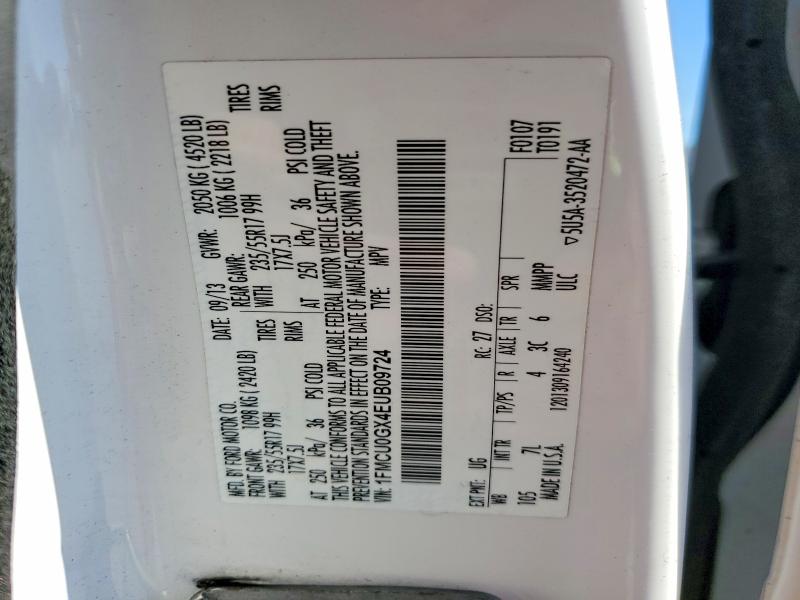 Aukcja sprzedaży 2014 Ford Escape, vin: 1FMCU0GX4EUB09724, numer aukcji: 77429245