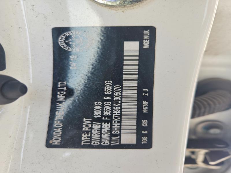 Aukcja sprzedaży 2019 Honda Civic, vin: SHHFK7H96KU305070, numer aukcji: 76950345