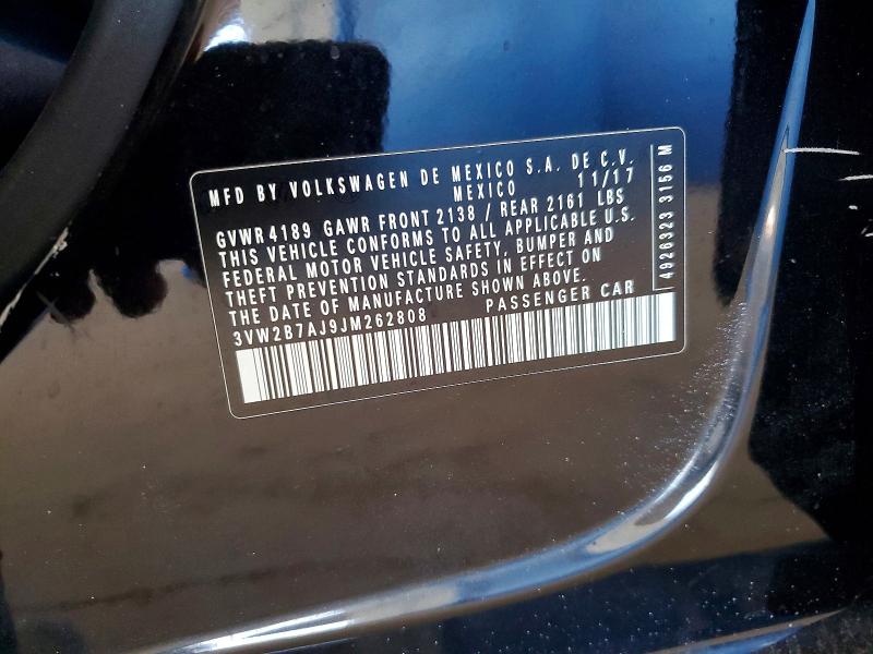 Aukcja sprzedaży 2018 Volkswagen Jetta, vin: 3VW2B7AJ9JM262808, numer aukcji: 78577725