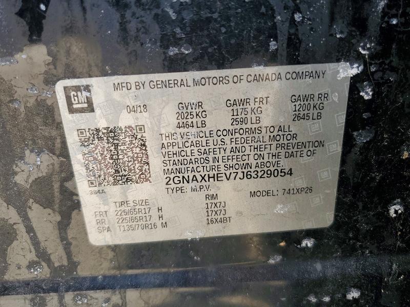 Продажа на аукционе авто 2018 Chevrolet Equinox, vin: 2GNAXHEV7J6329054, номер лота: 75594485