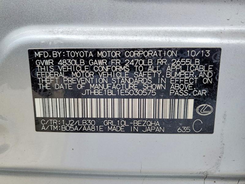 Aukcja sprzedaży 2014 Lexus Gs, vin: JTHBE1BL1E5030575, numer aukcji: 77330065