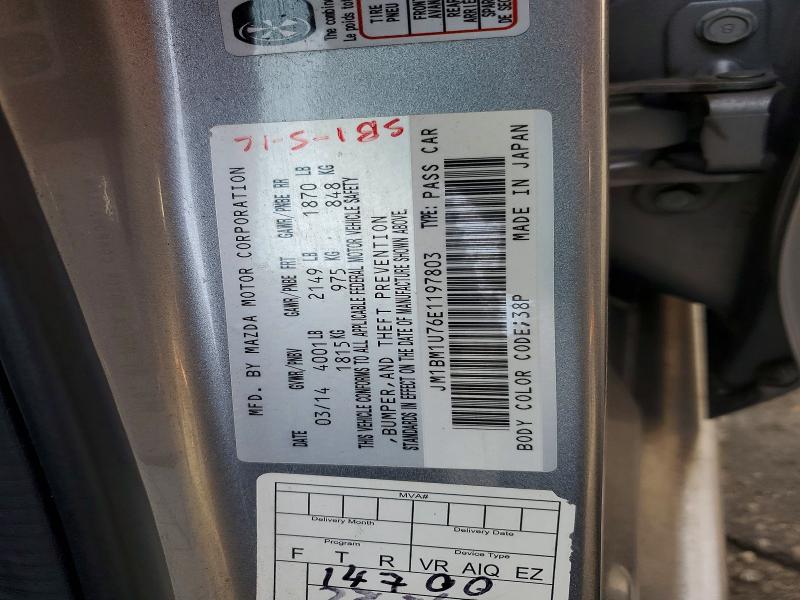 Продажа на аукционе авто 2014 Mazda 3, vin: JM1BM1U76E1197803, номер лота: 75587805