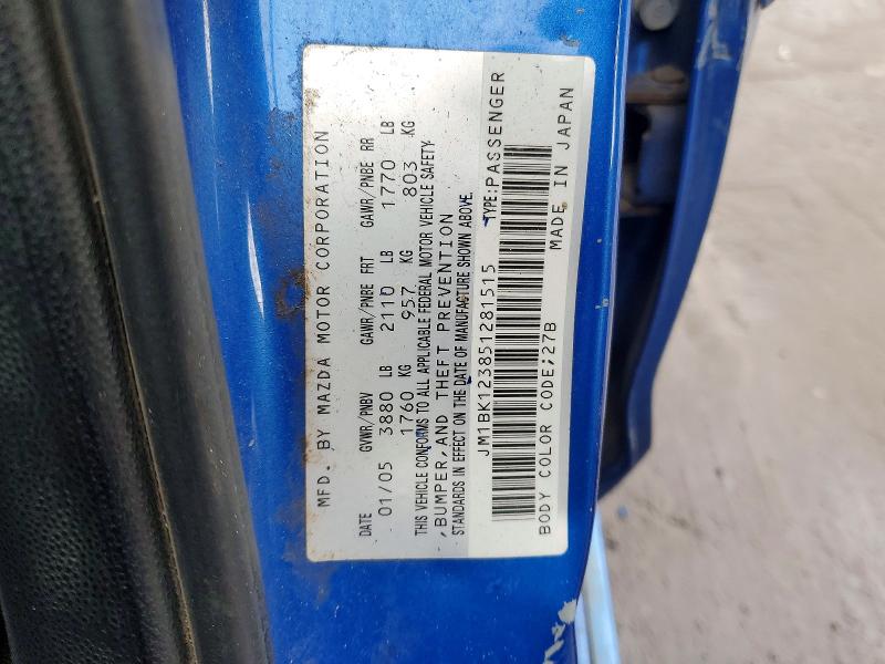 Aukcja sprzedaży 2005 Mazda 3, vin: JM1BK123851281515, numer aukcji: 78908245