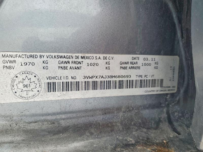 Aukcja sprzedaży 2011 Volkswagen Jetta, vin: 3VWPX7AJ3BM680693, numer aukcji: 78479725