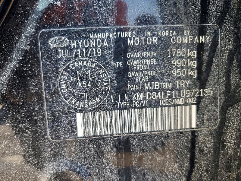 78992735 :رقم المزاد ، KMHD84LF1LU972135 vin ، 2020 Hyundai Elantra مزاد بيع