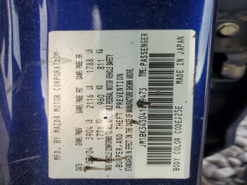 Продаж на аукціоні авто 2004 Mazda 3, vin: JM1BK343041209473, номер лоту: 77825805