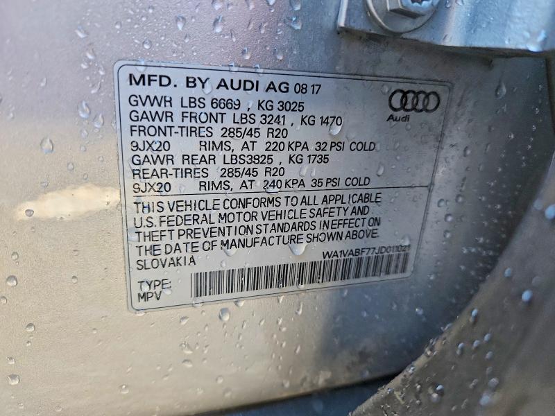 79236665 :رقم المزاد ، WA1VABF77JD011021 vin ، 2018 Audi Q7 مزاد بيع