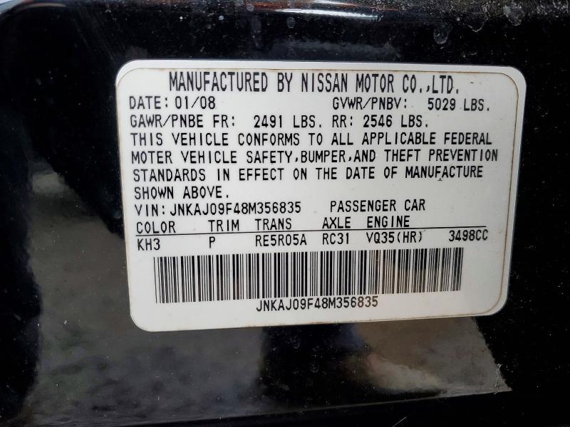 Продажа на аукционе авто 2008 Infiniti Ex35, vin: JNKAJ09F48M356835, номер лота: 79115775