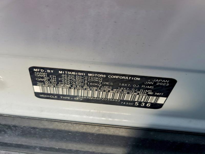 Продаж на аукціоні авто 2023 Mitsubishi Eclipse Cross, vin: JA4ATWAA5PZ034893, номер лоту: 78064595