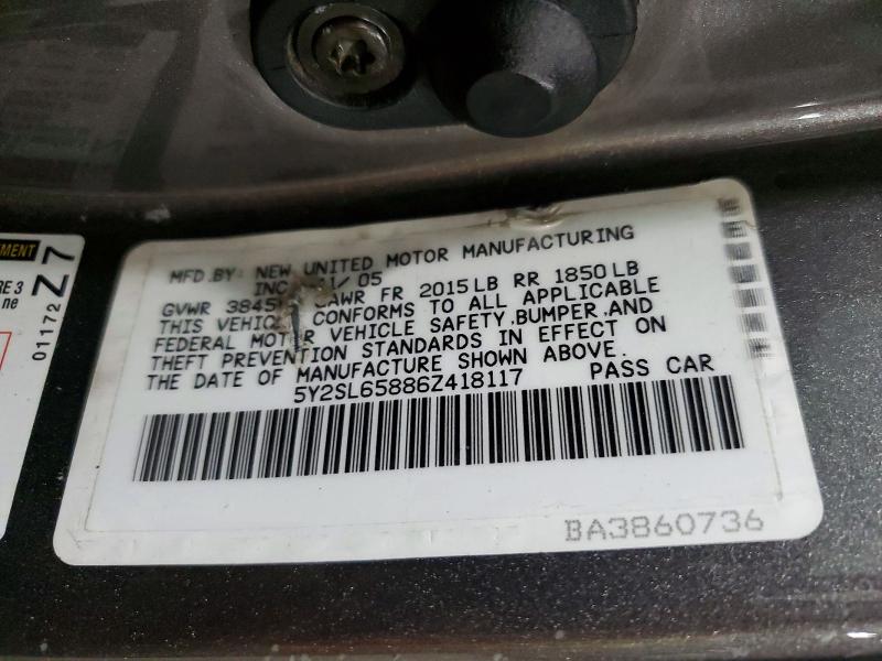 76424645 :رقم المزاد ، 5Y2SL65886Z418117 vin ، 2006 Pontiac Vibe مزاد بيع