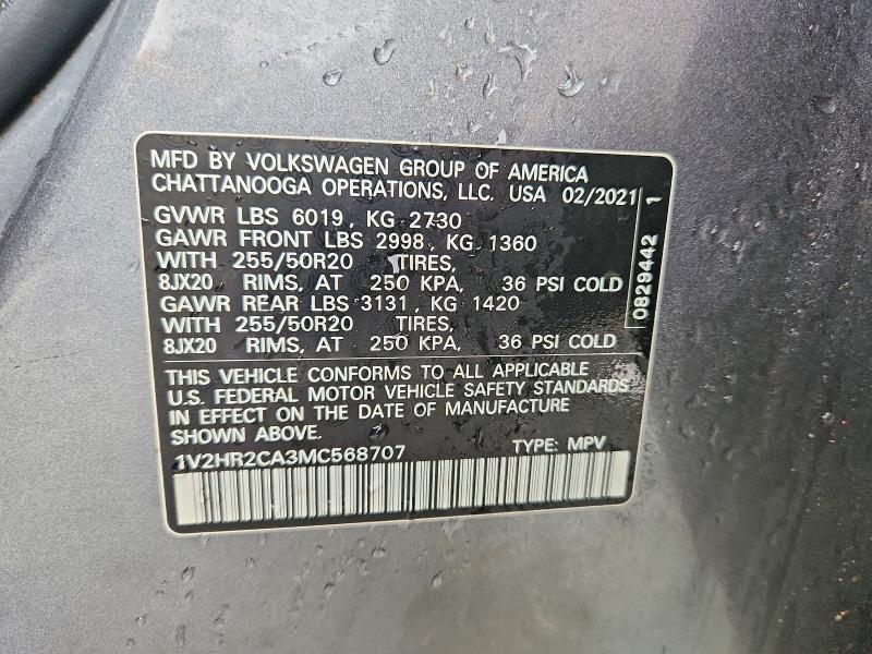 Aukcja sprzedaży 2021 Volkswagen Atlas, vin: 1V2HR2CA3MC568707, numer aukcji: 79059295
