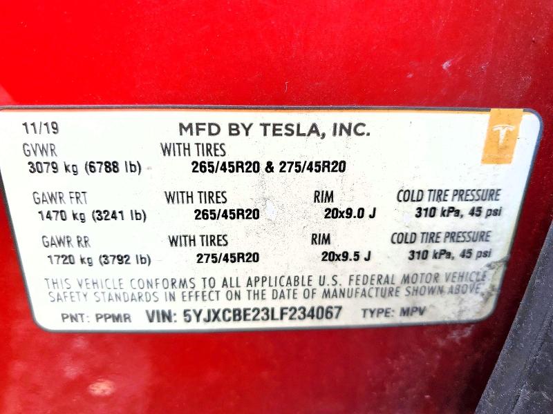 Aukcja sprzedaży 2020 Tesla Model X, vin: 5YJXCBE23LF234067, numer aukcji: 73289615