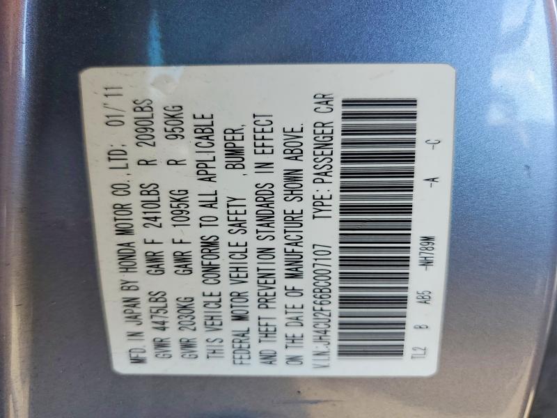 Aukcja sprzedaży 2011 Acura Tsx, vin: JH4CU2F66BC007107, numer aukcji: 78738835