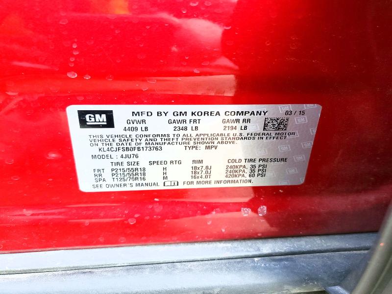 Aukcja sprzedaży 2015 Buick Encore, vin: KL4CJFSB0FB173763, numer aukcji: 78535215