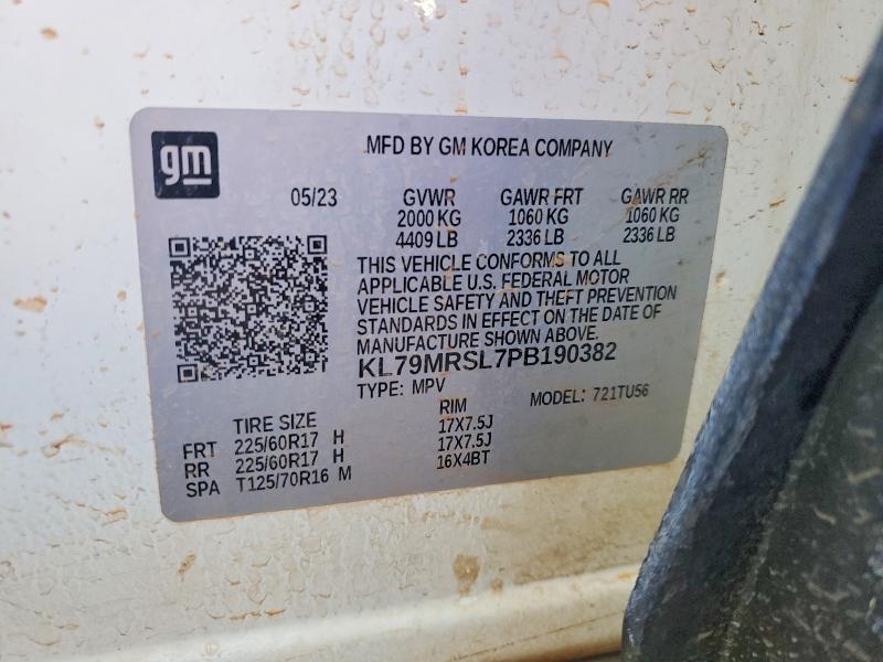 78310475 :رقم المزاد ، KL79MRSL7PB190382 vin ، 2023 Chevrolet Trailblazer مزاد بيع