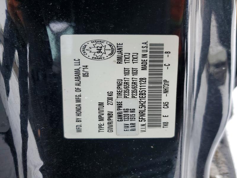 Aukcja sprzedaży 2014 Honda Odyssey, vin: 5FNRL5H21EB511128, numer aukcji: 75814815