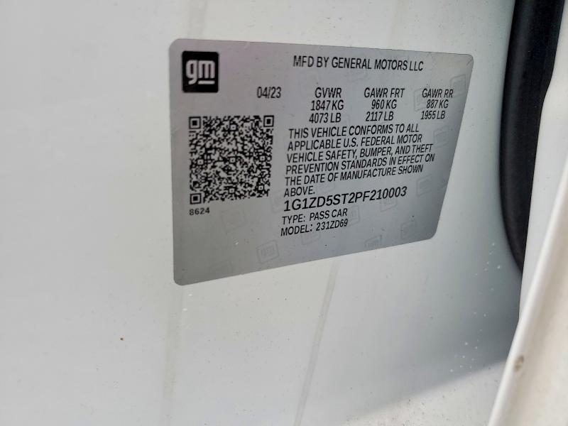 Aukcja sprzedaży 2023 Chevrolet Malibu, vin: 1G1ZD5ST2PF210003, numer aukcji: 78132035