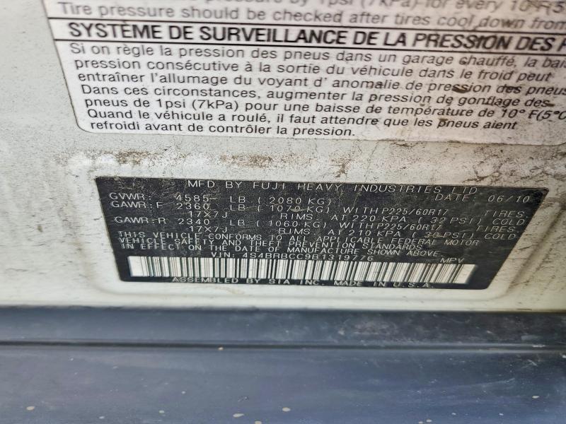 77389245 :رقم المزاد ، 4S4BRBCC9B1319776 vin ، 2011 Subaru Outback مزاد بيع