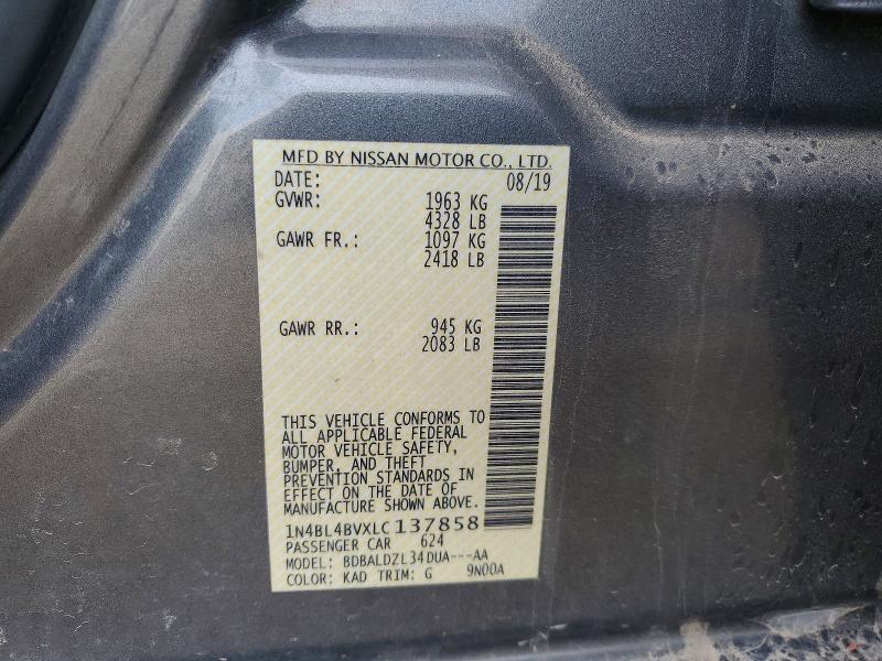 Продажа на аукционе авто 2020 Nissan Altima, vin: 1N4BL4BVXLC137858, номер лота: 77611555