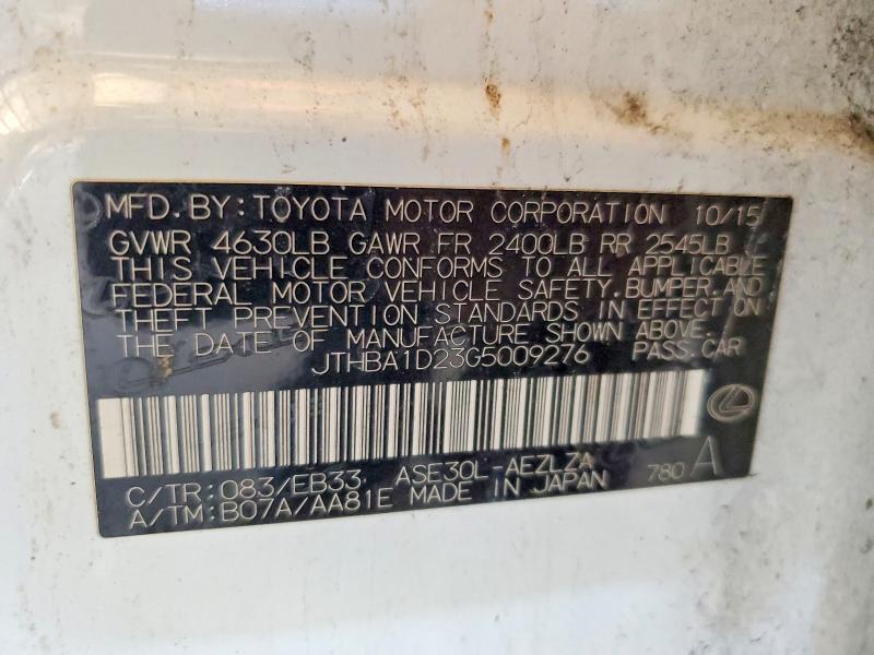 2016 Lexus Is 200t მანქანა იყიდება აუქციონზე, vin: JTHBA1D23G5009276, აუქციონის ნომერი: 79491305