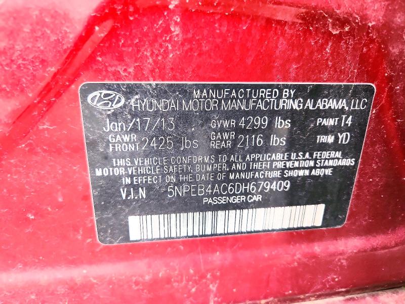 Продажа на аукционе авто 2013 Hyundai Sonata Gls, vin: 5NPEB4AC6DH679409, номер лота: 78182455