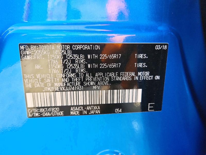 Aukcja sprzedaży 2018 Toyota Rav4, vin: JTMZFREVXJJ741931, numer aukcji: 78558205