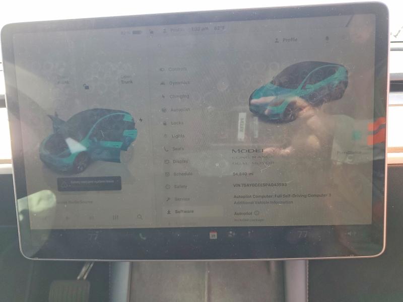 2023 Tesla Model Y მანქანა იყიდება აუქციონზე, vin: 7SAYGDEE5PA043593, აუქციონის ნომერი: 78557125