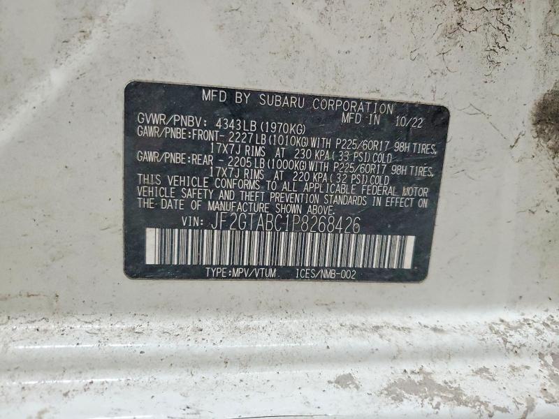 Продаж на аукціоні авто 2023 Subaru Xv Crosstr, vin: JF2GTABC1P8268426, номер лоту: 76449045