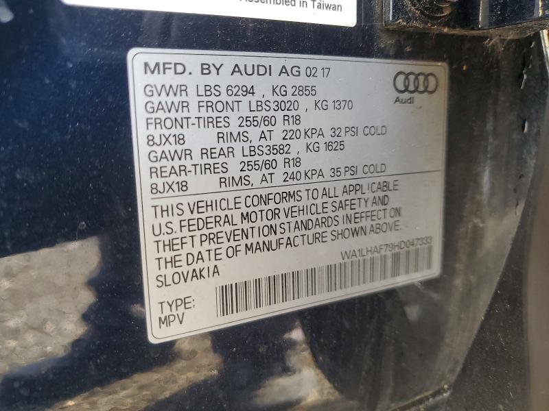 Продажа на аукционе авто 2017 Audi Q7, vin: WA1LHAF79HD047333, номер лота: 78319675