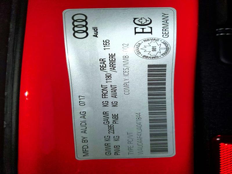 Aukcja sprzedaży 2018 Audi S4, vin: WAUC4AF4XJA041844, numer aukcji: 76321135
