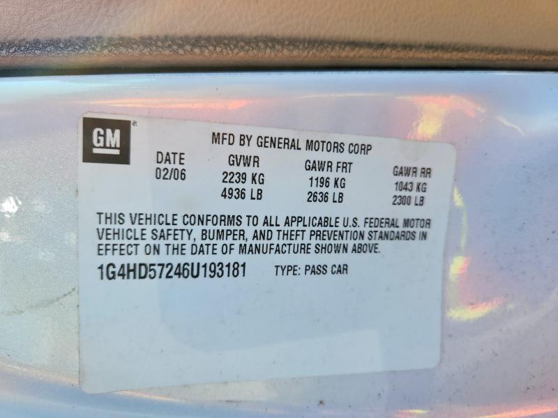 76215665 :رقم المزاد ، 1G4HD57246U193181 vin ، 2006 Buick Lucerne مزاد بيع