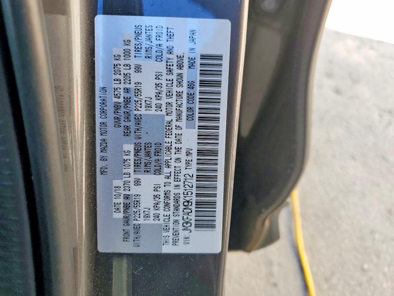 77520745 :رقم المزاد ، JM3KFADM9K1512712 vin ، 2019 Mazda Cx-5 مزاد بيع