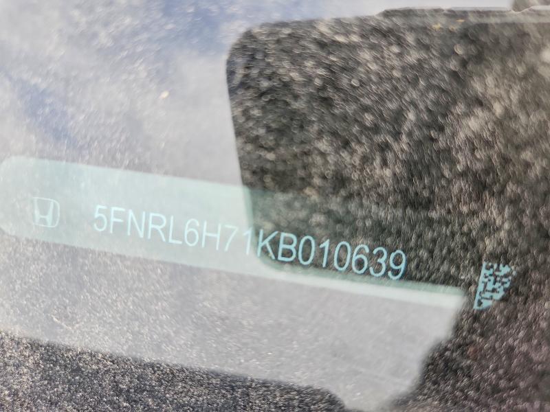 76359905 :رقم المزاد ، 5FNRL6H71KB010639 vin ، 2019 Honda Odyssey مزاد بيع