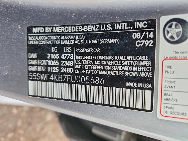 Aukcja sprzedaży 2015 Mercedes-benz C 300 4mat, vin: 55SWF4KB7FU005686, numer aukcji: 77389875