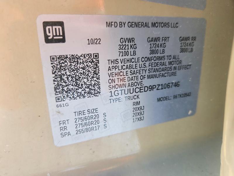 Продаж на аукціоні авто 2023 Gmc Sierra, vin: 1GTUUCED9PZ106746, номер лоту: 75854585