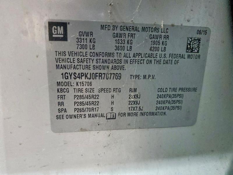 Продаж на аукціоні авто 2015 Cadillac Escalade, vin: 1GYS4PKJ0FR707769, номер лоту: 75511835