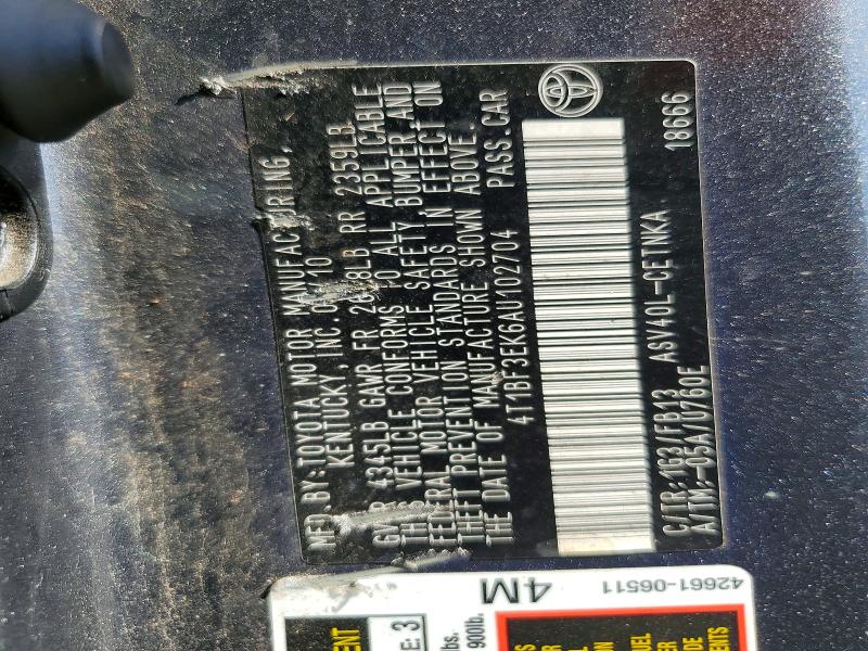 77751545 :رقم المزاد ، 4T1BF3EK6AU102704 vin ، 2010 Toyota Camry مزاد بيع