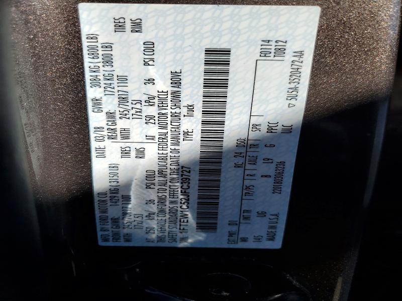 Aukcja sprzedaży 2018 Ford F150, vin: 1FTEW1C52JFC39727, numer aukcji: 78834465