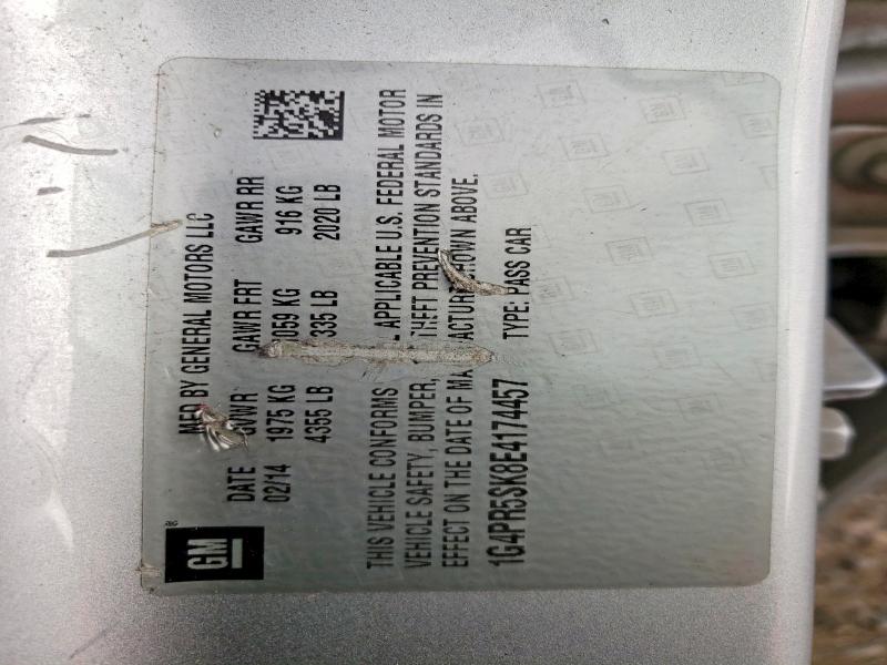 Продаж на аукціоні авто 2014 Buick Verano, vin: 1G4PR5SK8E4174457, номер лоту: 78733105