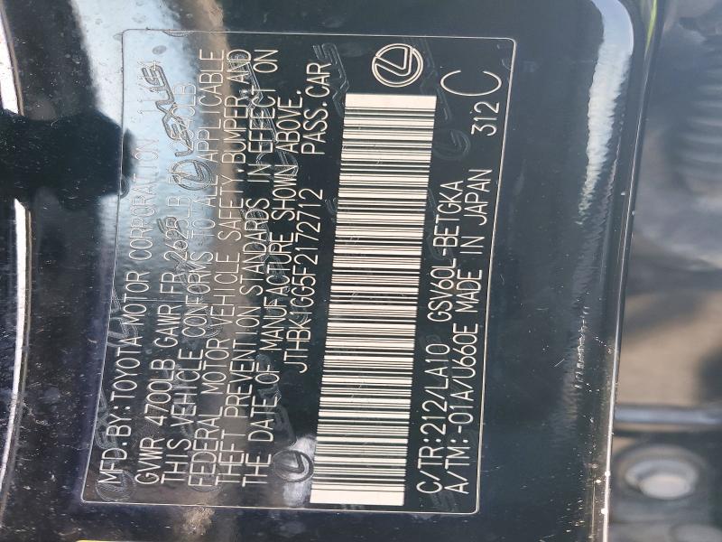 Aukcja sprzedaży 2015 Lexus Es, vin: JTHBK1GG5F2172712, numer aukcji: 54814806